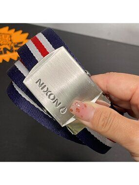 Nixon Mens Tri-Color Braided Belt With Metal Buckle One Size